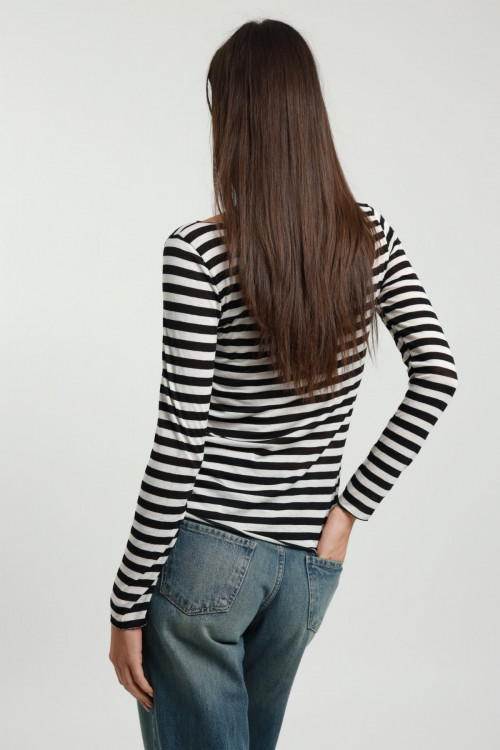 Susy Mix Maglia Righe Scollo Barchetta Soddisfazione Garantita