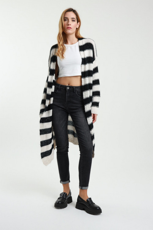 Susy Mix Cardigan Lungo a Righe Promozione Limitata