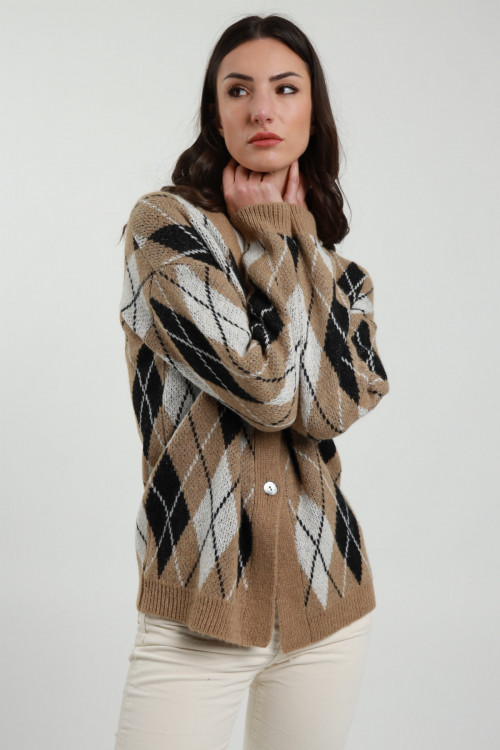 Susy Mix Cardigan a Rombi Sottocosto