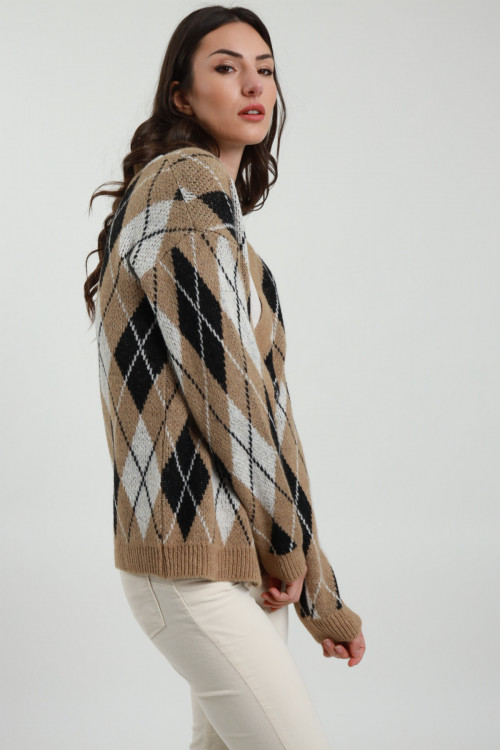 Susy Mix Cardigan a Rombi Sottocosto