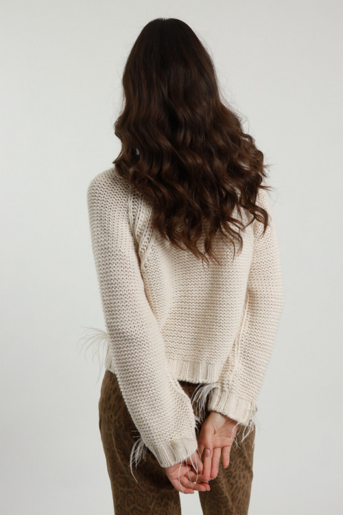 Susy Mix Cardigan Trecce e Piume Economico