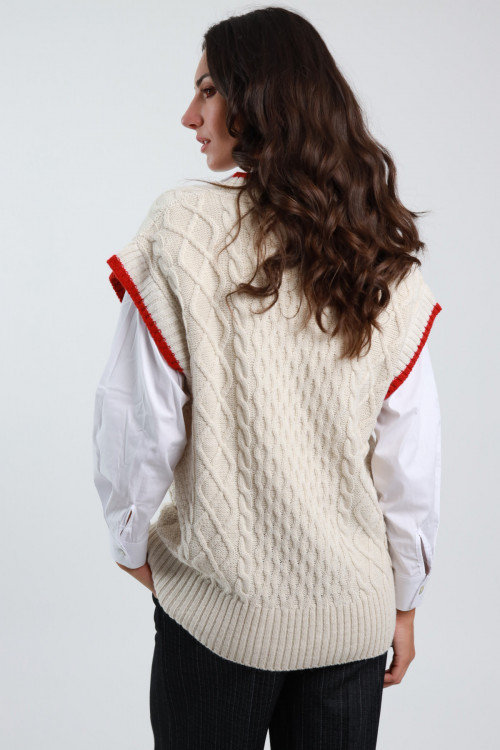 Susy Mix Gilet Trecce Scollo V Convenienza