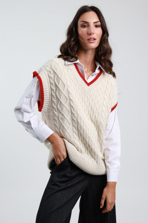 Susy Mix Gilet Trecce Scollo V Convenienza