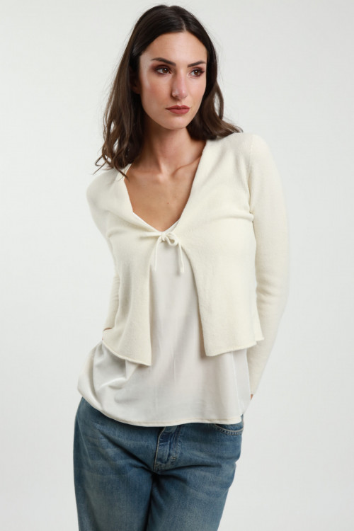 Susy Mix Cardigan Crop con Laccetto Offerta