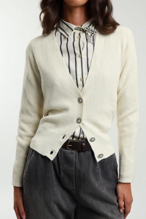 Susy Mix Cardigan Bottoni Gioiello Economico