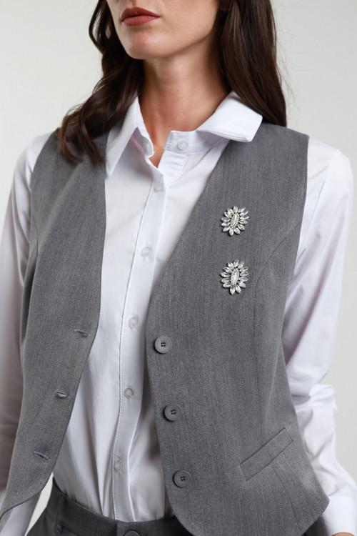 Susy Mix Gilet con Strass In Vendita