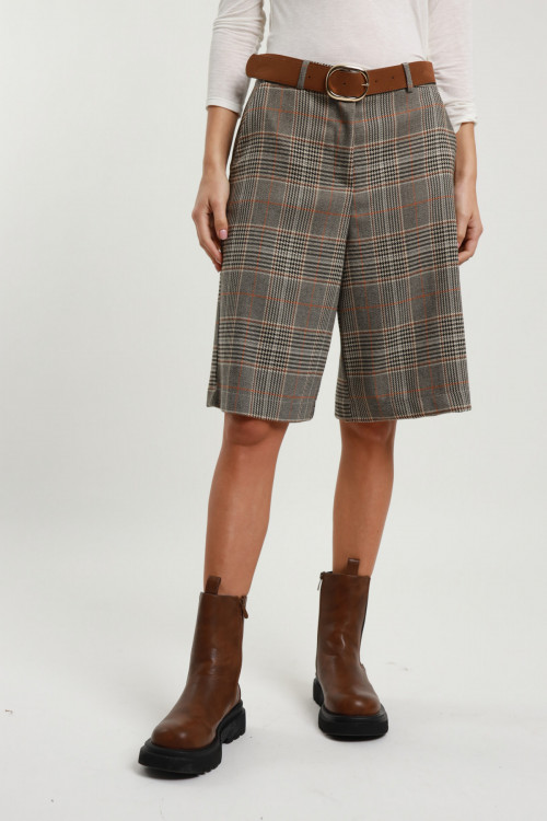 Susy Mix Bermuda Check con Cintura Vendita Economica