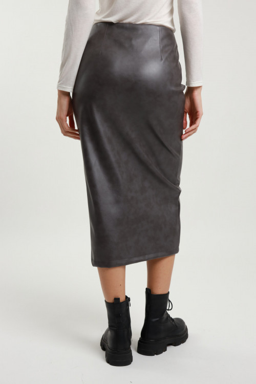 Susy Mix Gonna Midi Ecopelle Moda