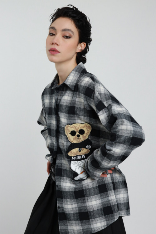 Susy Mix Camicia Quadri con Orso Latest stili