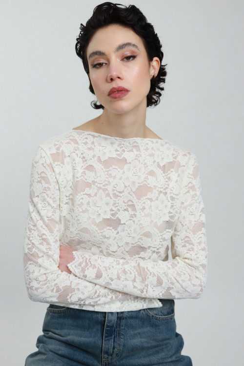 Susy Mix Maglia Pizzo con Micro Paillettes Soddisfazione Garantita