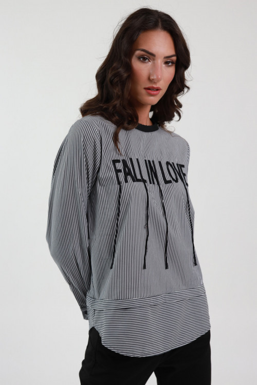 Susy Mix Maglia Gessata 'Fall in Love' Vendita Economica
