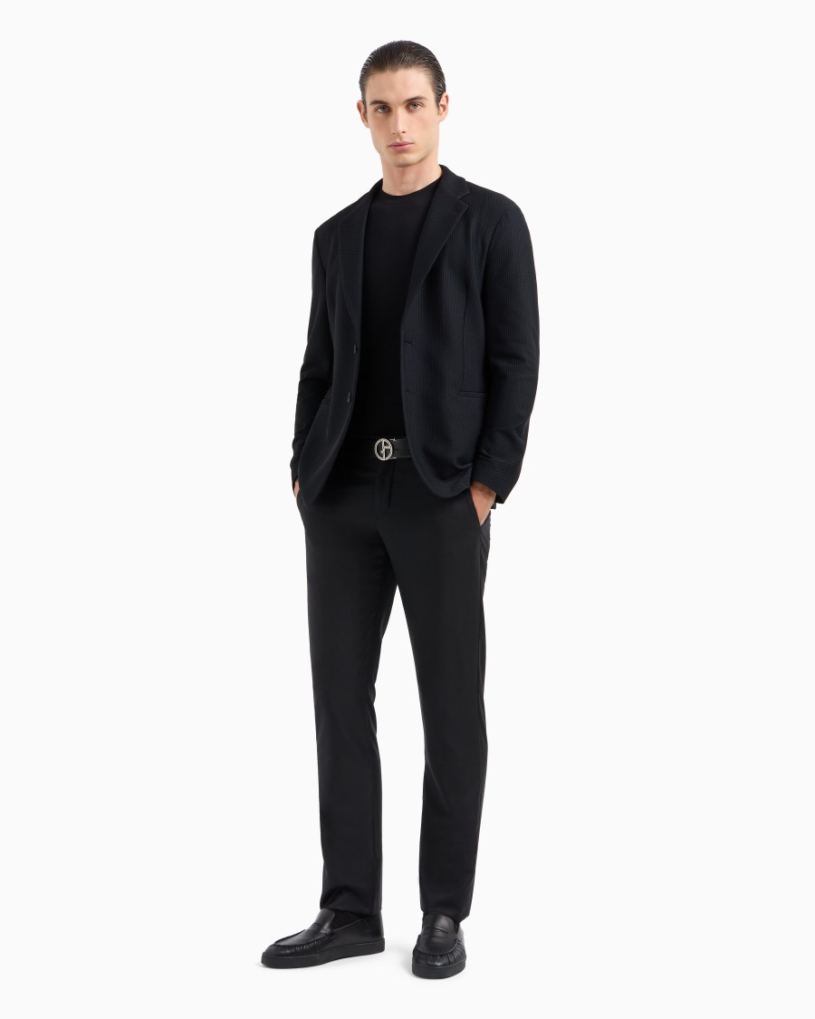 The world of armani T-SHIRT GIROCOLLO ICON IN JERSEY DI VISCOSA STRETCH Vendite Flash