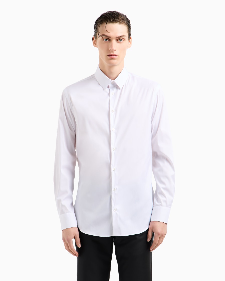 The world of armani CAMICIA IN TESSUTO STRETCH CON COLLO CLASSICO CON STECCHE Negozio