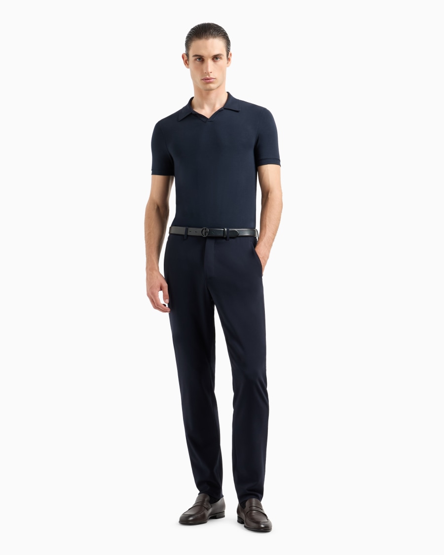 The world of armani POLO A MANICHE CORTE IN JERSEY DI VISCOSA STRETCH Nuova