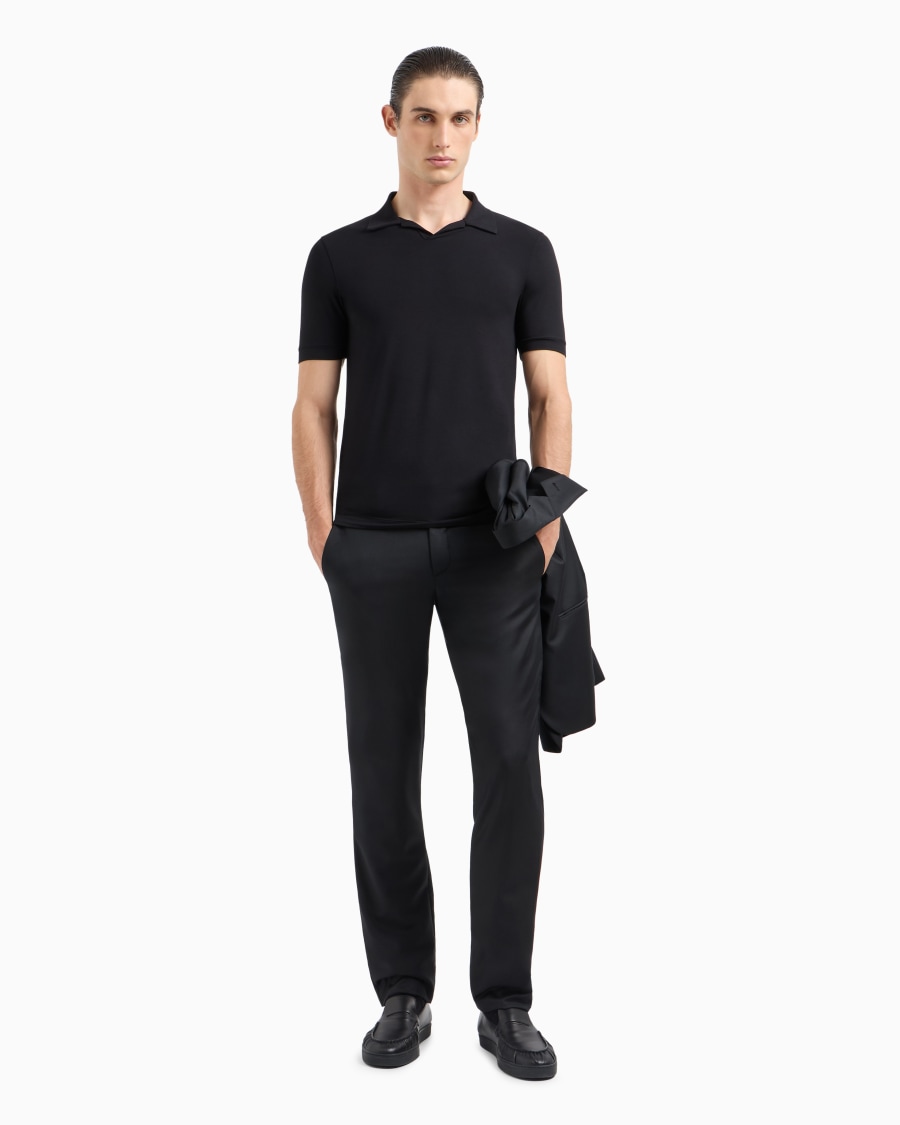 The world of armani POLO A MANICHE CORTE IN JERSEY DI VISCOSA STRETCH Pezzi Unici