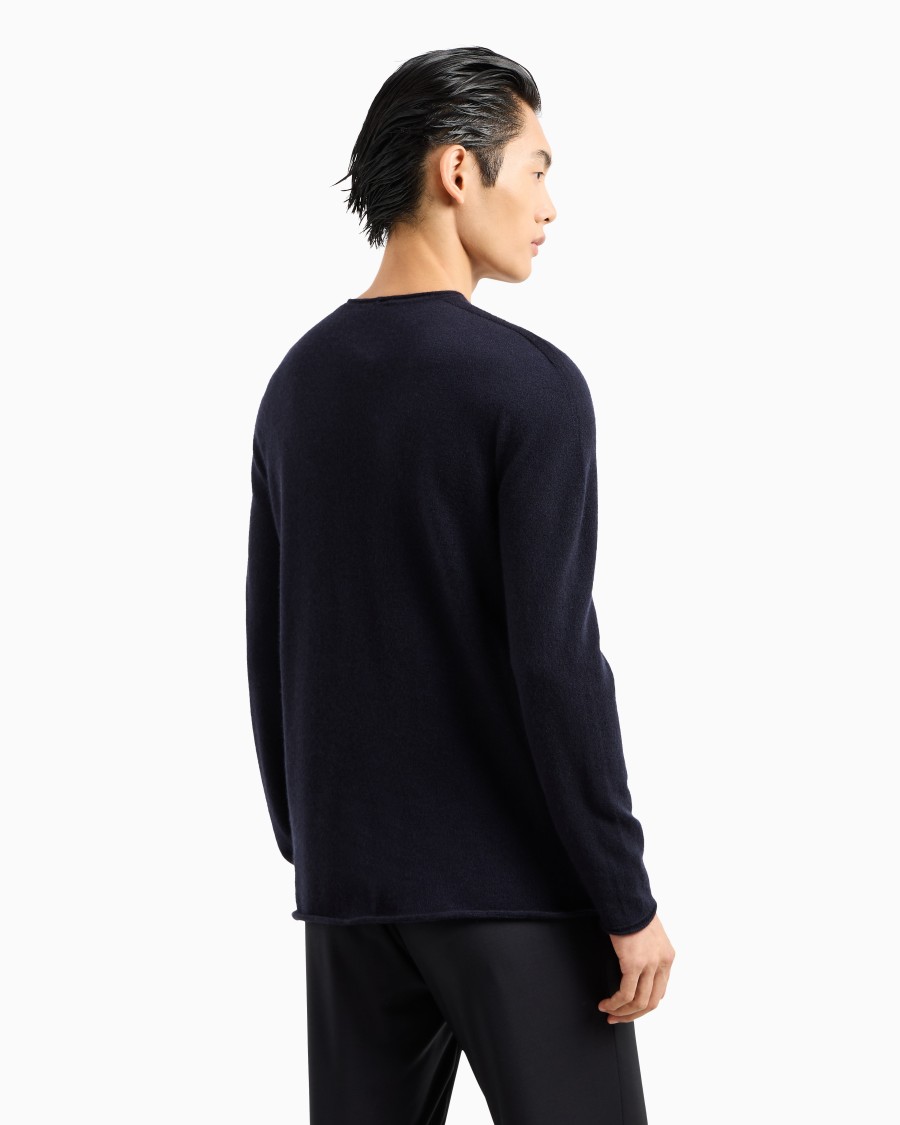 The world of armani MAGLIA GIROCOLLO ICON IN INTERLOCK DI CASHMERE Qualità Garantita