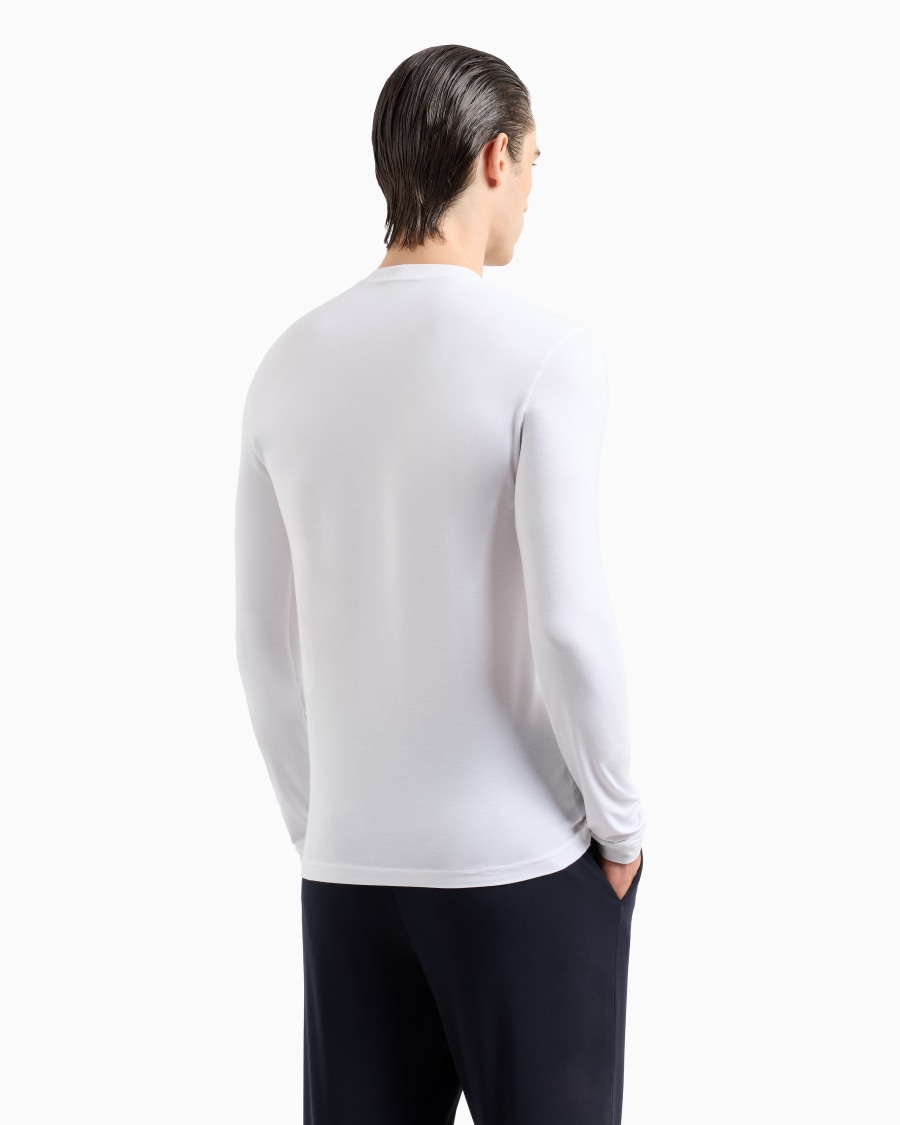 The world of armani MAGLIA GIROCOLLO A MANICHE LUNGHE IN JERSEY DI VISCOSA STRETCH Sconto