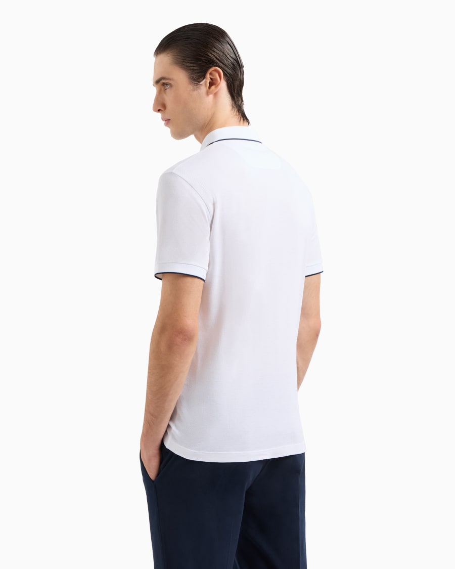The world of armani POLO IN PIQUET DI COTONE FILO DI SCOZIA Acquista Ora