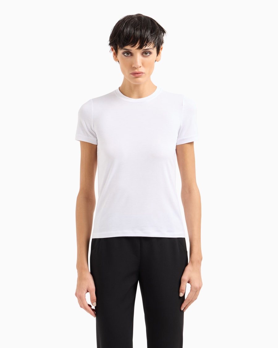 The world of armani T-SHIRT IN JERSEY DI VISCOSA STRETCH In Vendita