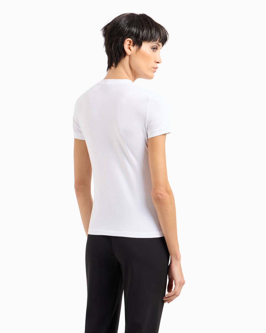 The world of armani T-SHIRT IN JERSEY DI VISCOSA STRETCH In Vendita