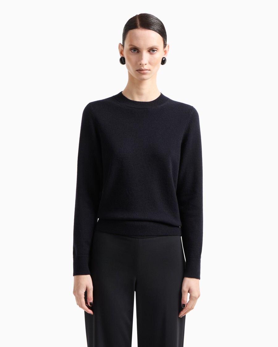 The world of armani MAGLIONE IN CASHMERE CON PROFILI A COSTE Italia