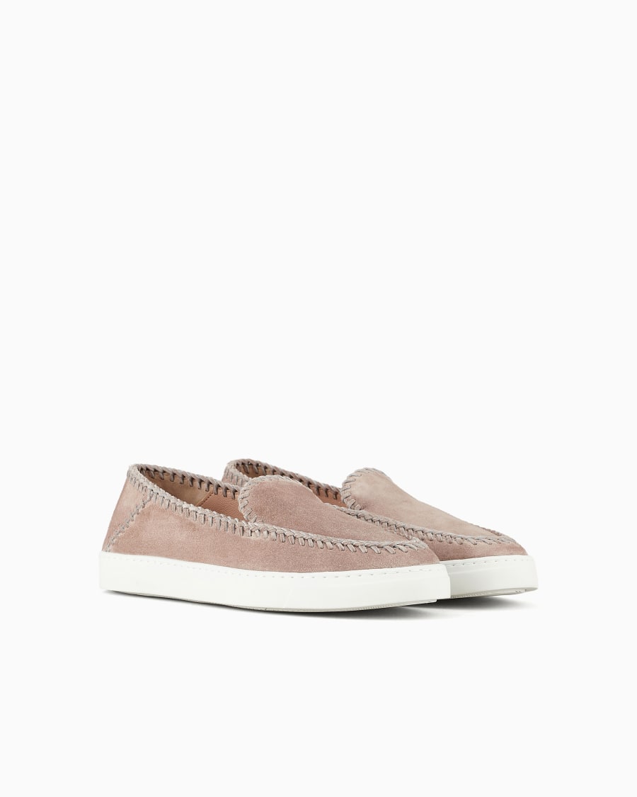 The world of armani GALLERIA 3 SLIP-ON IN PELLE SCAMOSCIATA Promozione