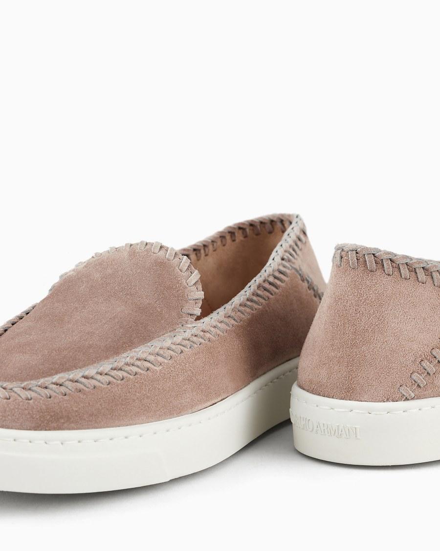 The world of armani GALLERIA 3 SLIP-ON IN PELLE SCAMOSCIATA Promozione