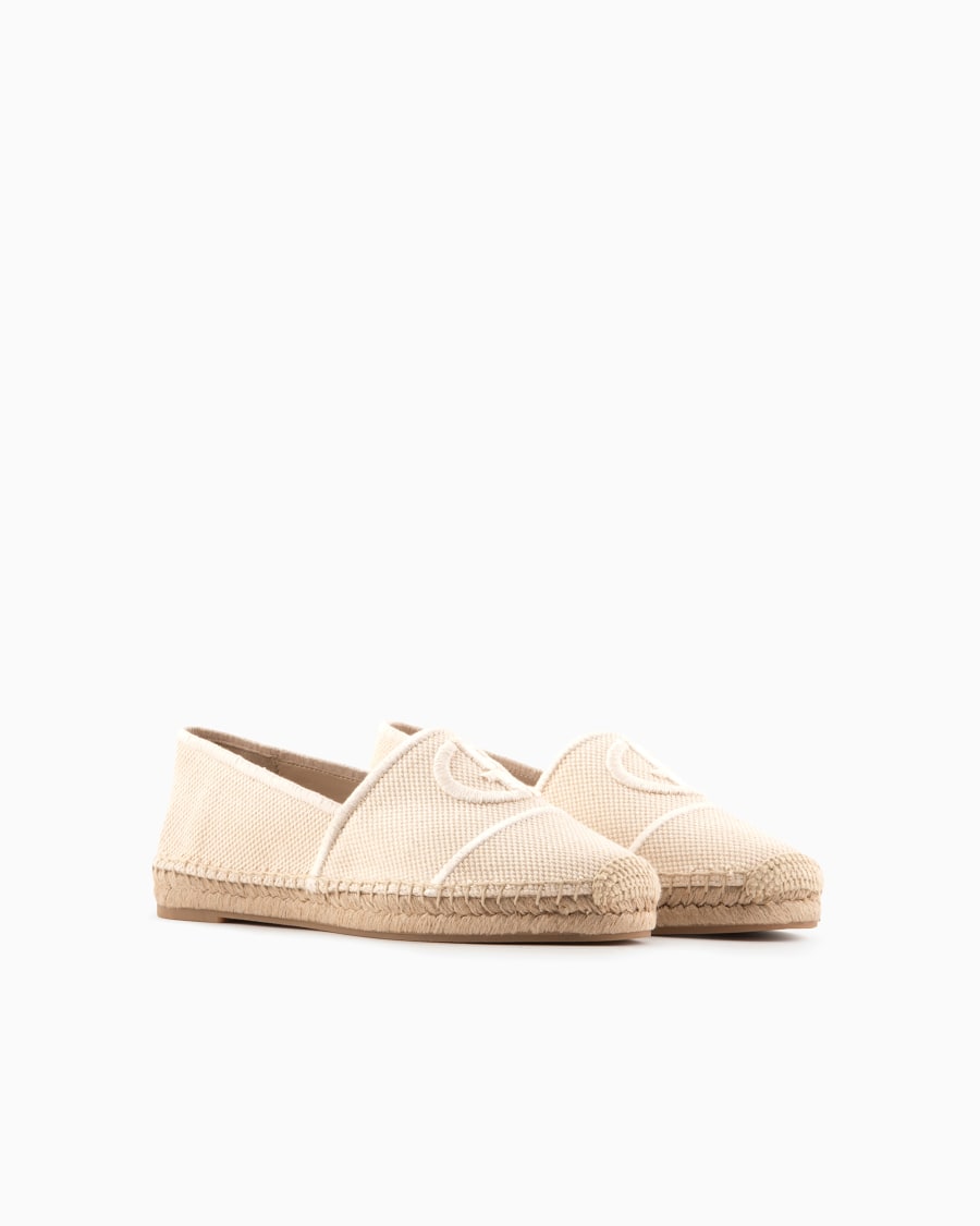 The world of armani ESPADRILLAS IN COTONE CON LOGO RICAMATO Pezzi Unici