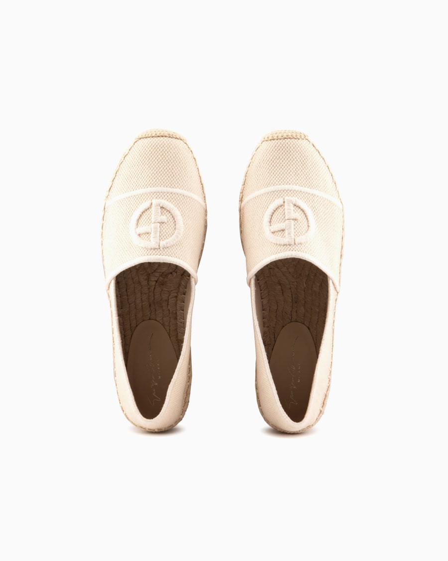 The world of armani ESPADRILLAS IN COTONE CON LOGO RICAMATO Pezzi Unici