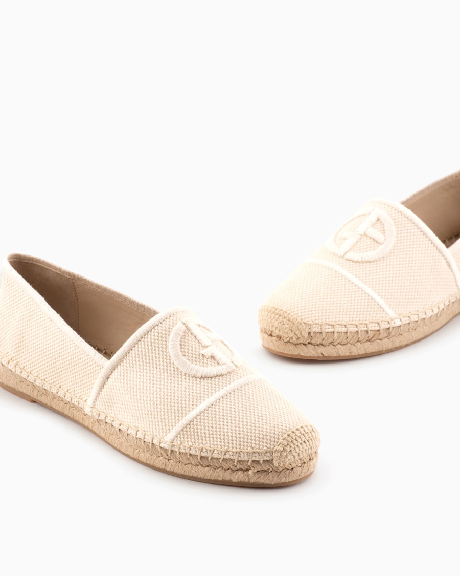 The world of armani ESPADRILLAS IN COTONE CON LOGO RICAMATO Pezzi Unici