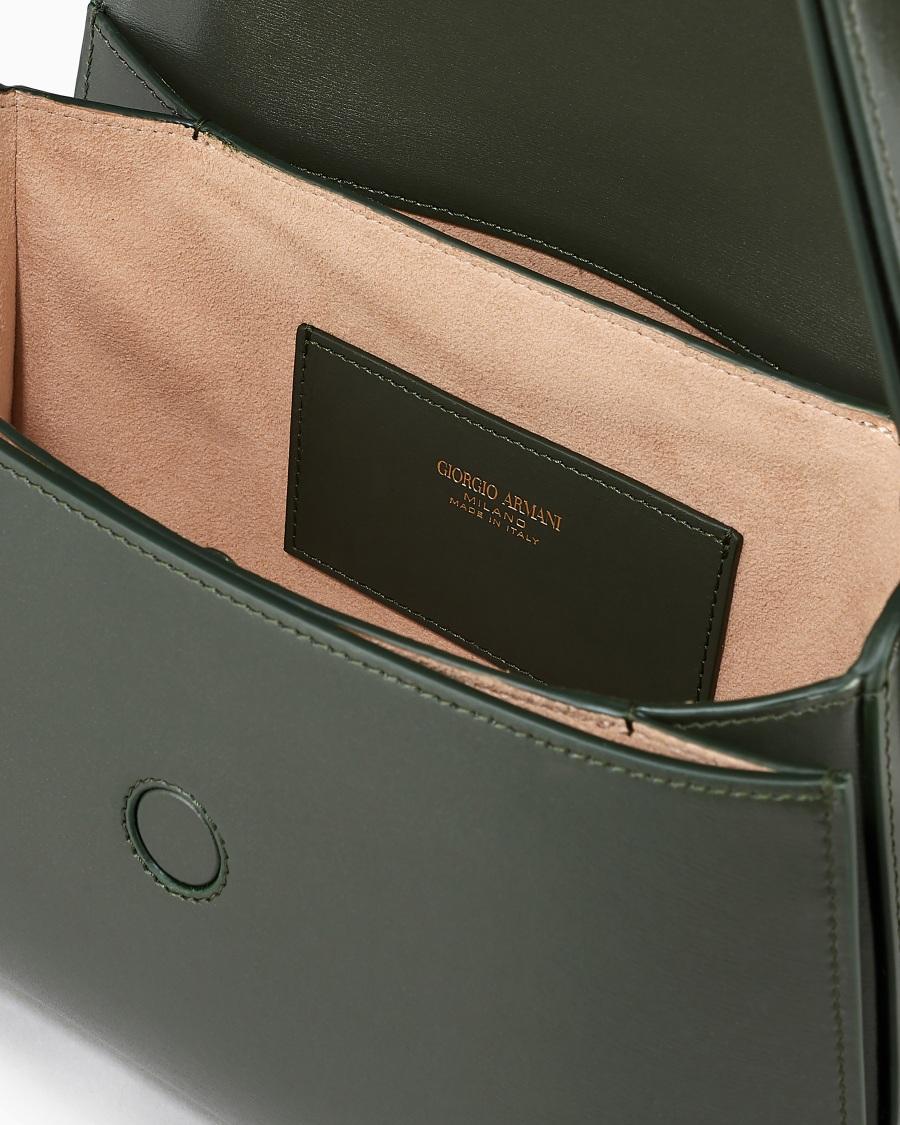 The world of armani BORSA MEDIA LA PRIMA IN PELLE PALMELLATA Consegna Veloce