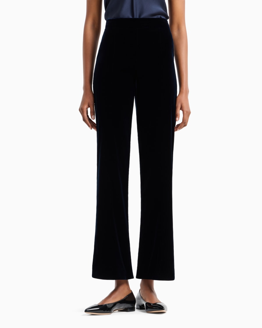 The world of armani PANTALONI CROPPED IN VELLUTO Affare Del Giorno