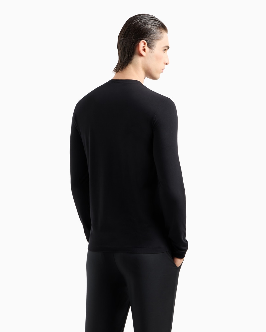 The world of armani MAGLIA GIROCOLLO A MANICHE LUNGHE IN JERSEY DI VISCOSA STRETCH Sottocosto