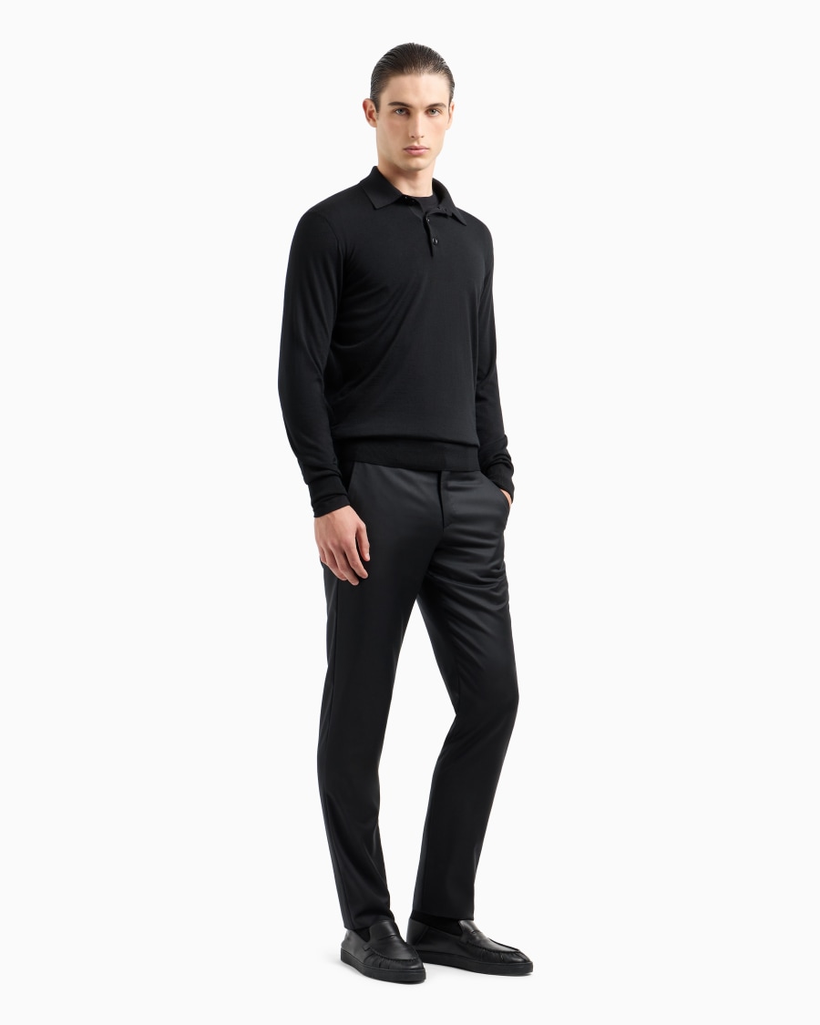 The world of armani MAGLIA GIROCOLLO A MANICHE LUNGHE IN JERSEY DI VISCOSA STRETCH Sottocosto