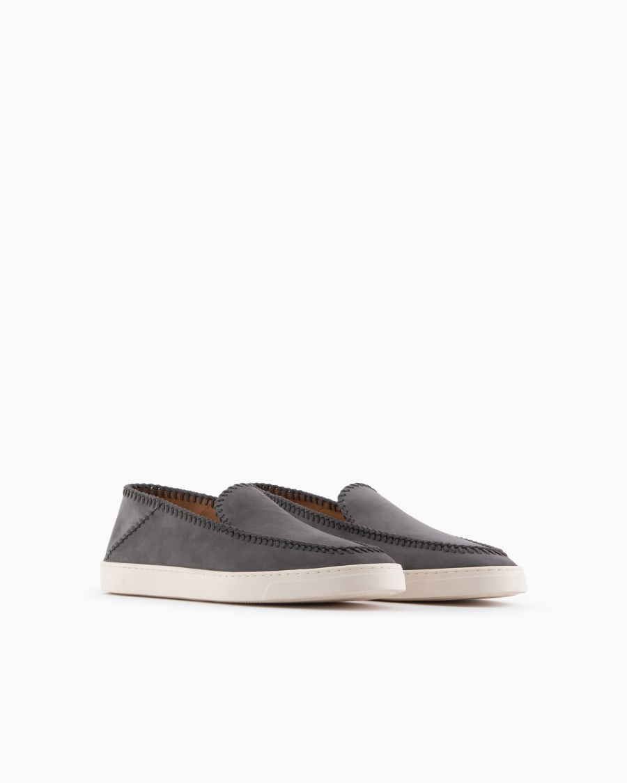 The world of armani GALLERIA 3 SLIP-ON IN PELLE SCAMOSCIATA Presa