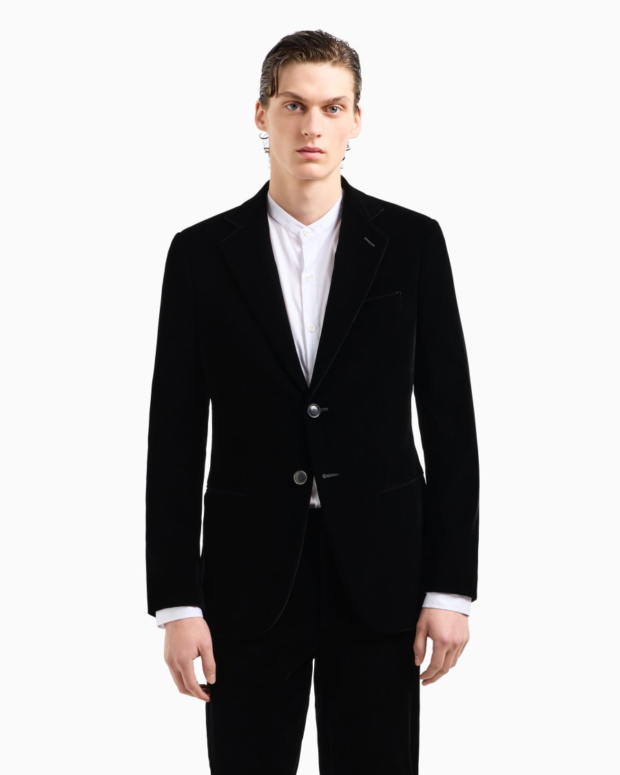 The world of armani GIACCA ICON MONOPETTO LINEA GEORGE IN VELLUTO STRETCH Offerta