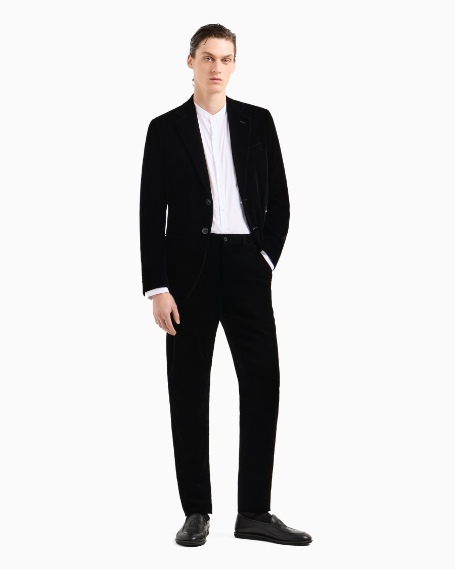 The world of armani GIACCA ICON MONOPETTO LINEA GEORGE IN VELLUTO STRETCH Offerta