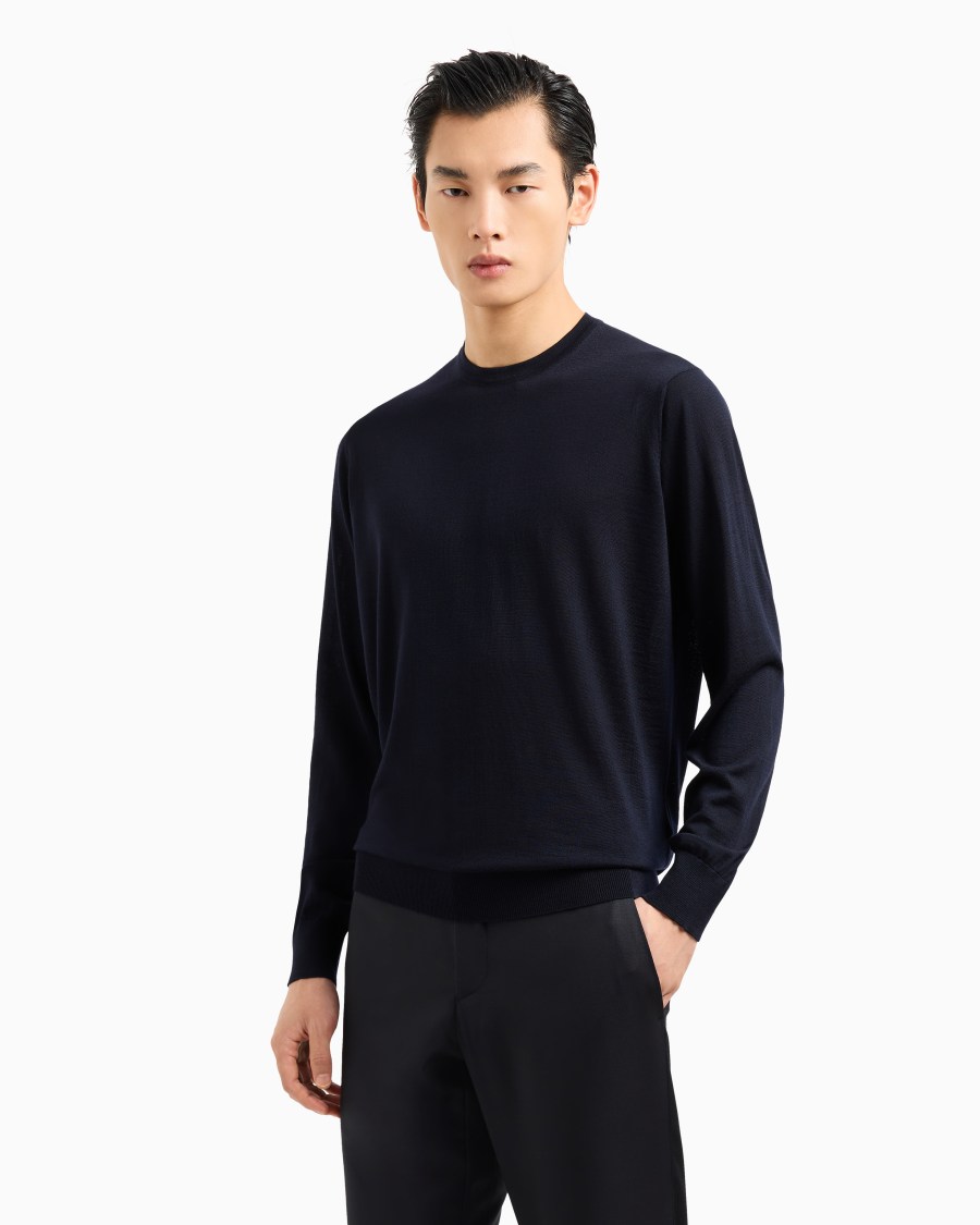 The world of armani MAGLIA GIROCOLLO IN LANA VERGINE Outlet