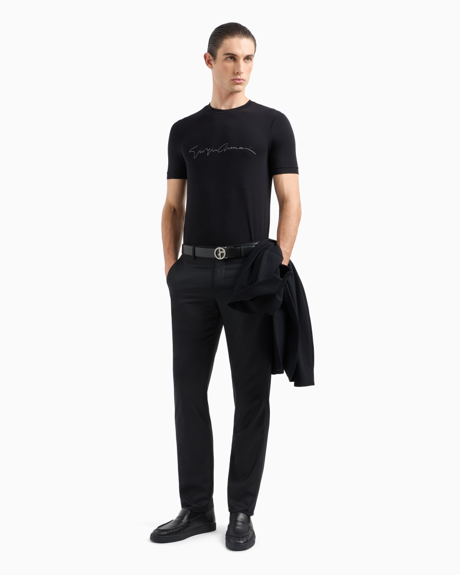 The world of armani T-SHIRT IN JERSEY BAMBOO DI VISCOSA STRETCH Saldi