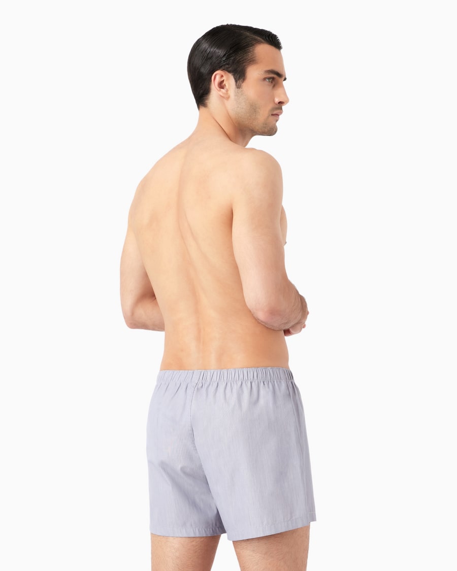The world of armani BOXER IN COTONE CON LOGO RICAMATO Vendita Calda
