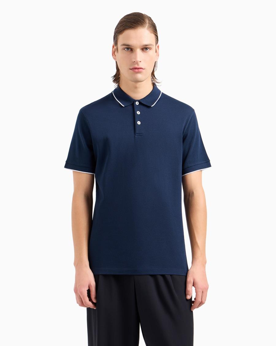 The world of armani POLO IN PIQUET DI COTONE FILO DI SCOZIA Vendita Economica