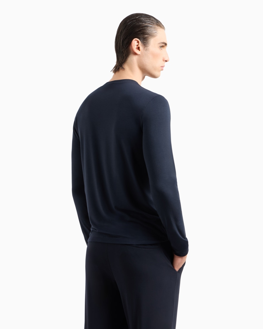 The world of armani MAGLIA GIROCOLLO A MANICHE LUNGHE IN JERSEY DI VISCOSA STRETCH Negozio