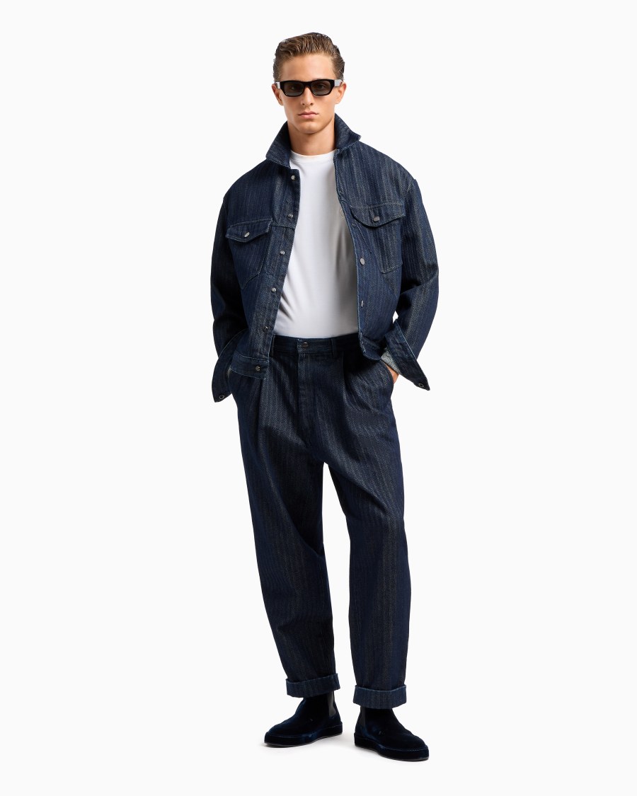 The world of armani T-SHIRT GIROCOLLO IN INTERLOCK DI COTONE E CASHMERE Moda