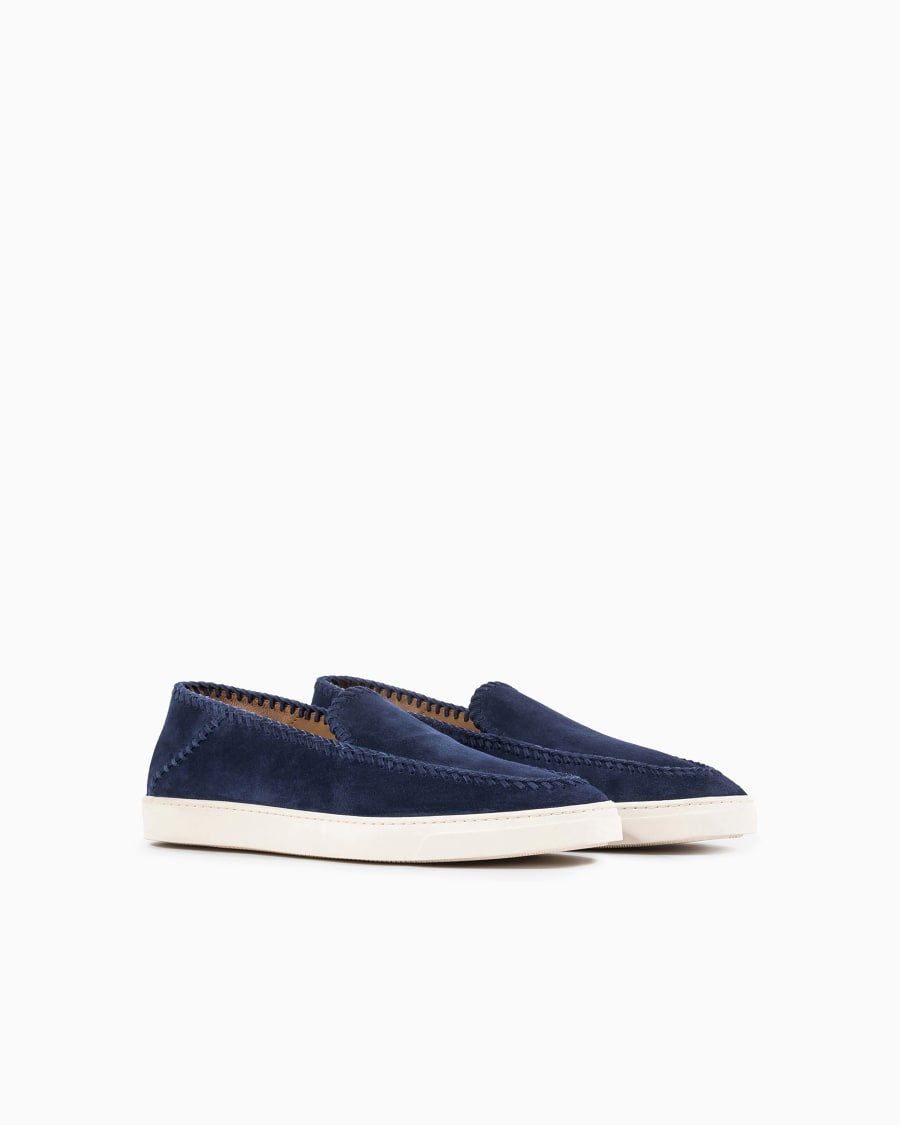 The world of armani GALLERIA 3 SLIP-ON IN PELLE SCAMOSCIATA Italy