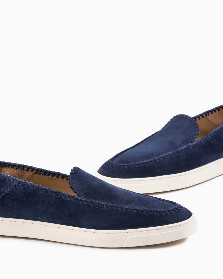 The world of armani GALLERIA 3 SLIP-ON IN PELLE SCAMOSCIATA Italy