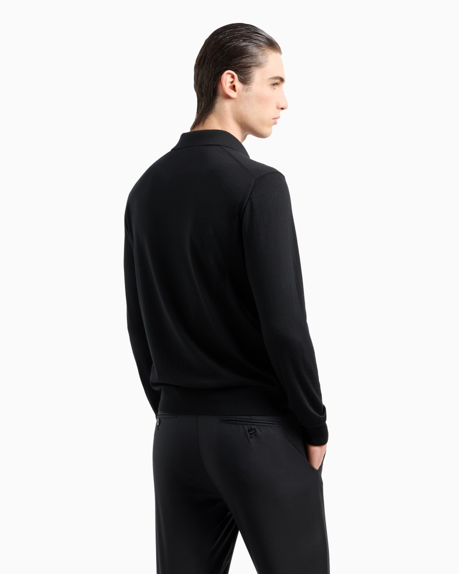The world of armani POLO A MANICHE LUNGHE IN LANA VERGINE Italia