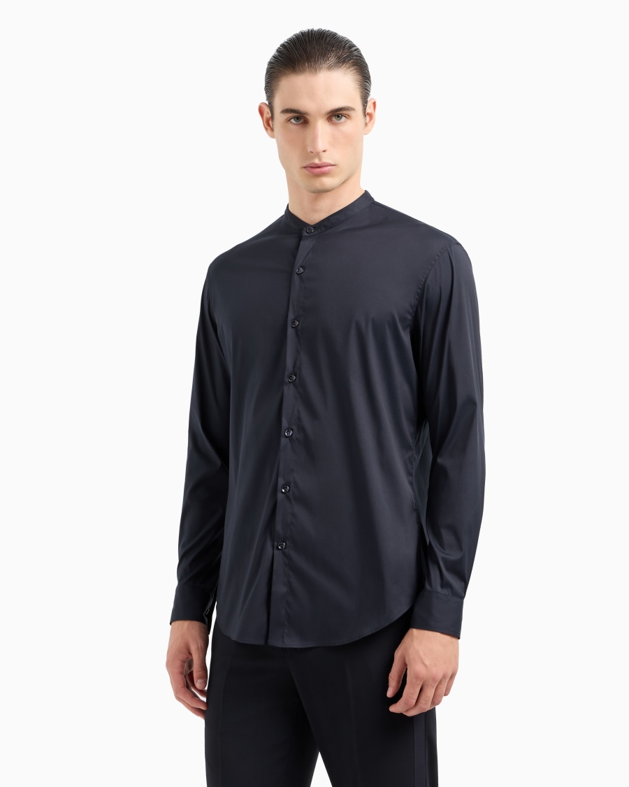 The world of armani CAMICIA ICON IN COTONE UNITO STRETCH Nuovo