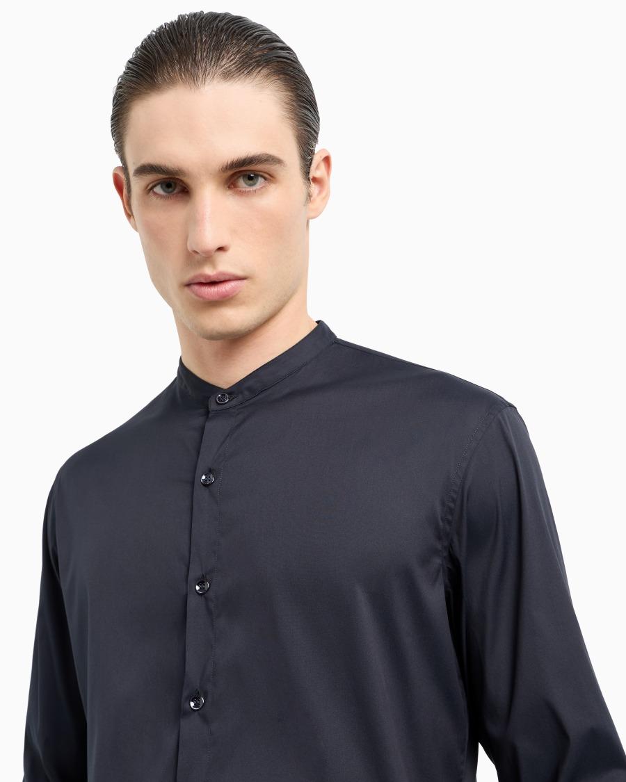 The world of armani CAMICIA ICON IN COTONE UNITO STRETCH Nuovo