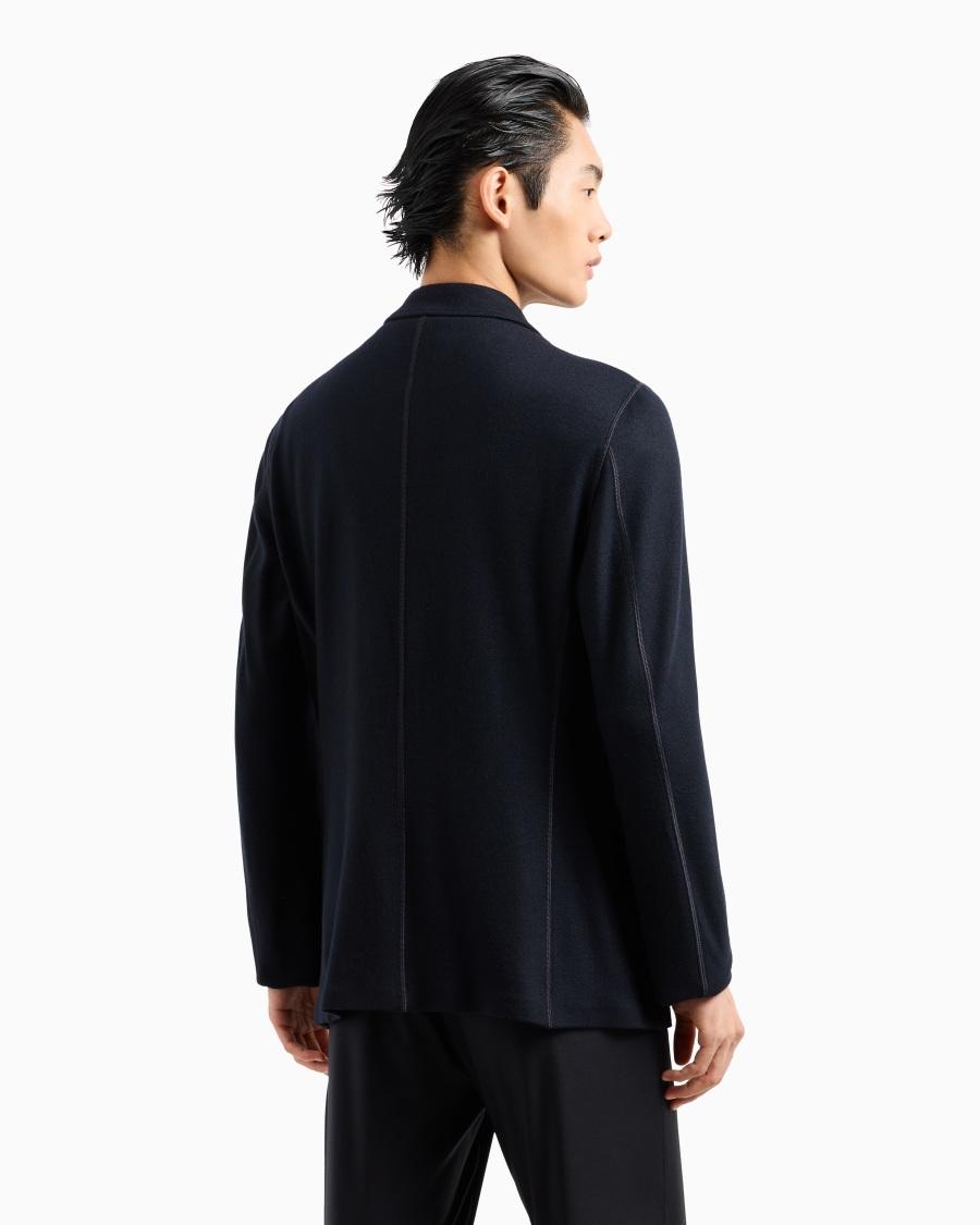 The world of armani GIACCA DOPPIOPETTO ICON IN INTERLOCK DI CASHMERE FOLLATO Qualità