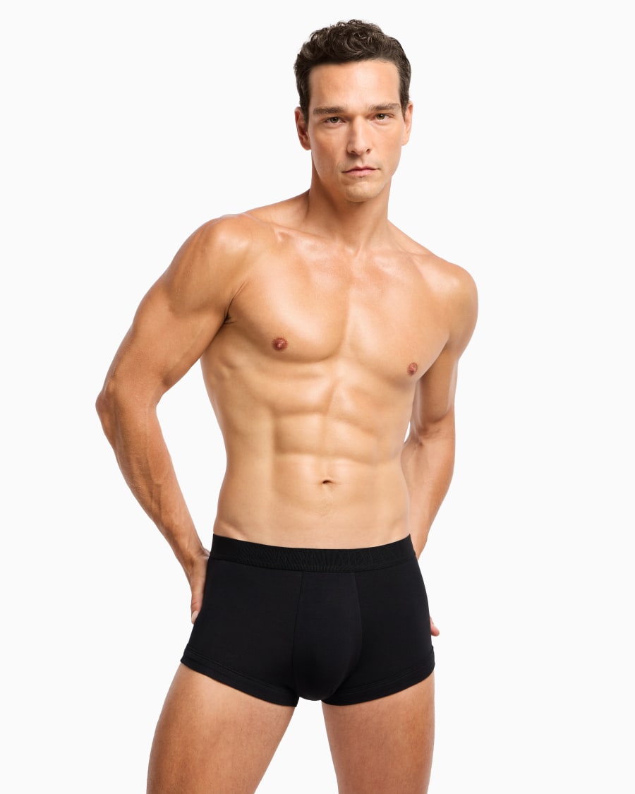 The world of armani BOXER IN JERSEY STRETCH CON BANDA LOGATA Spedizione Gratuita